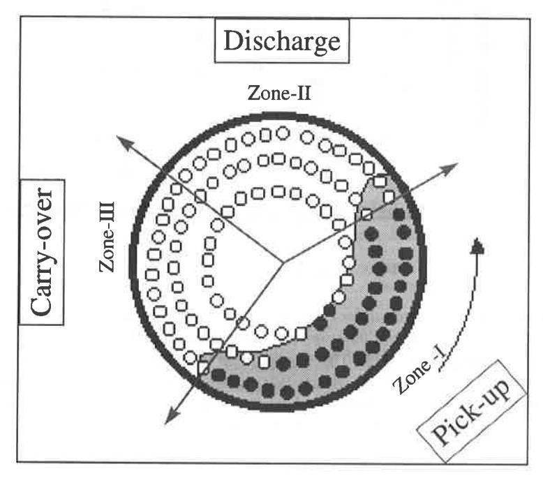 Fig.8 Different segments according to pulp lifter function