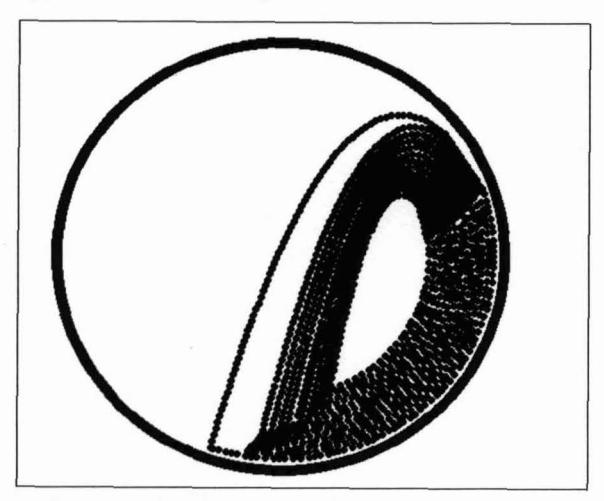 Figure 2: Typical visualization of the motion of grinding media