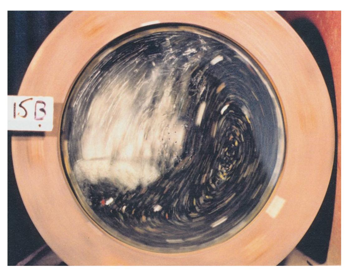Figure 3.2a: Photograph of a 45% Mill Filling at 73% of Critical Speed