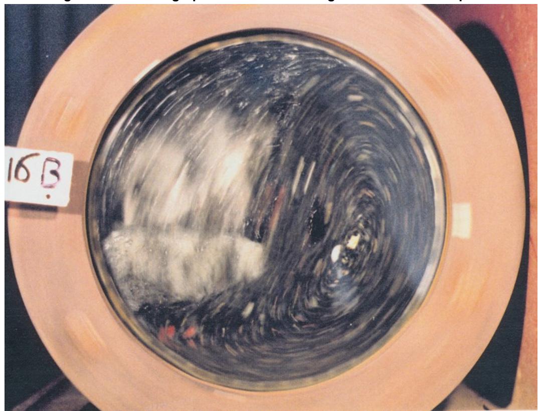 Figure 3.2b: Photograph of a 45% Mill Filling at 78% of Critical Speed