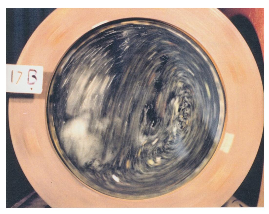 Figure 3.2c: Photograph of a 45% Mill Filling at 86% of Critical Speed