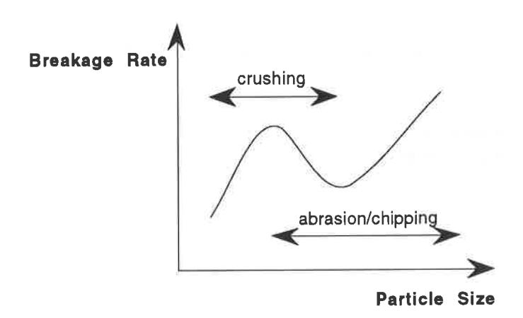 Fig.2 Example of an AG/SAG mill breakage rate function